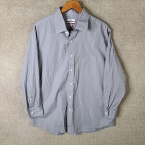 Croft & Barrow Shirt Mens 17.5 32/33 Gray Classic Fit Easy Care Long Sleeve